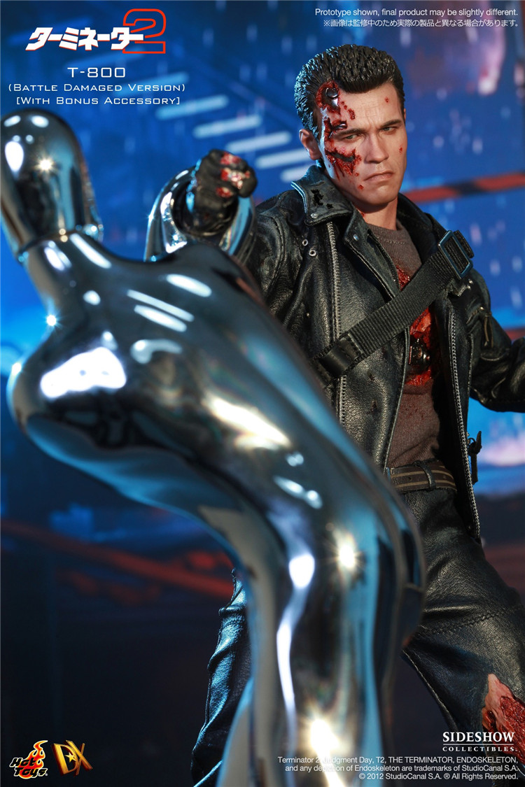 Купить атрибутику Фигурка T800 Теминатор 2 HOTTOYS С Повреждениями Арнольд Шварценеггер мерчандайз