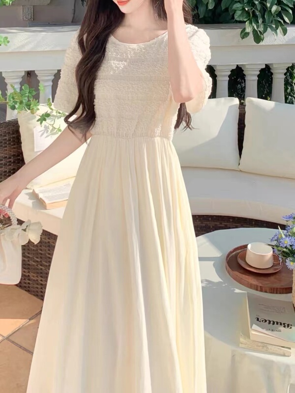 French-Style First Love Gentle White Dress for Women 2026 Summer Plus Size Fat mm High-End Slimming Elegant Long Dress French-Style First Love Gentle White Dress for Women 2026 Summer Plus Size Fat mm High-End Slimming Elegant Long Dress