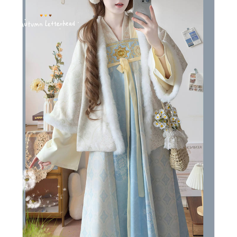 Han Yu Ji【Tao Ci】Original Hanfu Women's Chest-Length Skirt Embroidered Set Tang-Style Winter Coat New Year Autumn/Winter Edition Han Yu Ji【Tao Ci】Original Hanfu Women's Chest-Length Skirt Embroidered Set Tang-Style Winter Coat New Year Autumn/Winter Edition