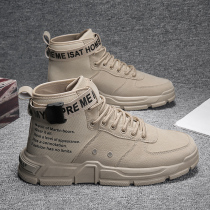 Trendy shoes flagship store autumn mens shoes breathable canvas shoes high-top overfitting shoes mens Martin boots leisure trendy shoes