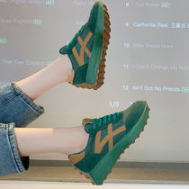 Qianchuan black size womens shoes 2021 New Fashion thick soled casual Forrest Gump shoes show high thin waist old father shoes women