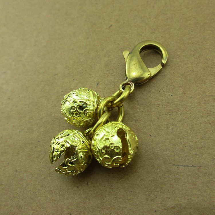 Brass Bells Đồng nguyên chất Móc khóa Eo Mặt dây chuyền Vòng đeo tay ác Vòng chân nhỏ Chuông nhỏ DIY Mặt dây chuyền Mặt dây chuyền - Vòng chân lắc chân nữ handmade