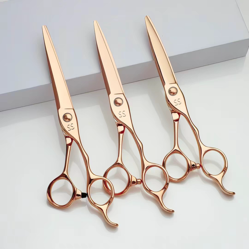 Ss Scissors, Same Model as Mark, Rose Gold, Professional, Genuine, Hairstylist-Specific Flat Scissors for Cutting Hair