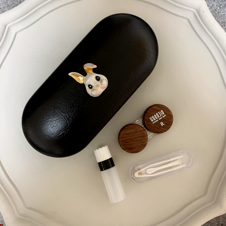 White Rabbit (Double Deck)double-deck Dual purpose frame glasses case invisible Duplex box grain Anti pressure Portable ins Dual purpose Meitong box storage box