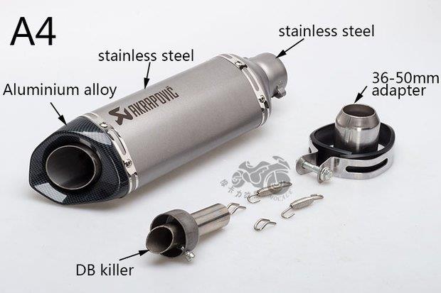 Xe máy sửa đổi ống xả xiên nhỏ hình lục giác bằng hợp kim nhôm không gỉ giả sợi carbon xả thẳng trở lại Tianji Ji Village - Ống xả xe máy ống bô xe máy