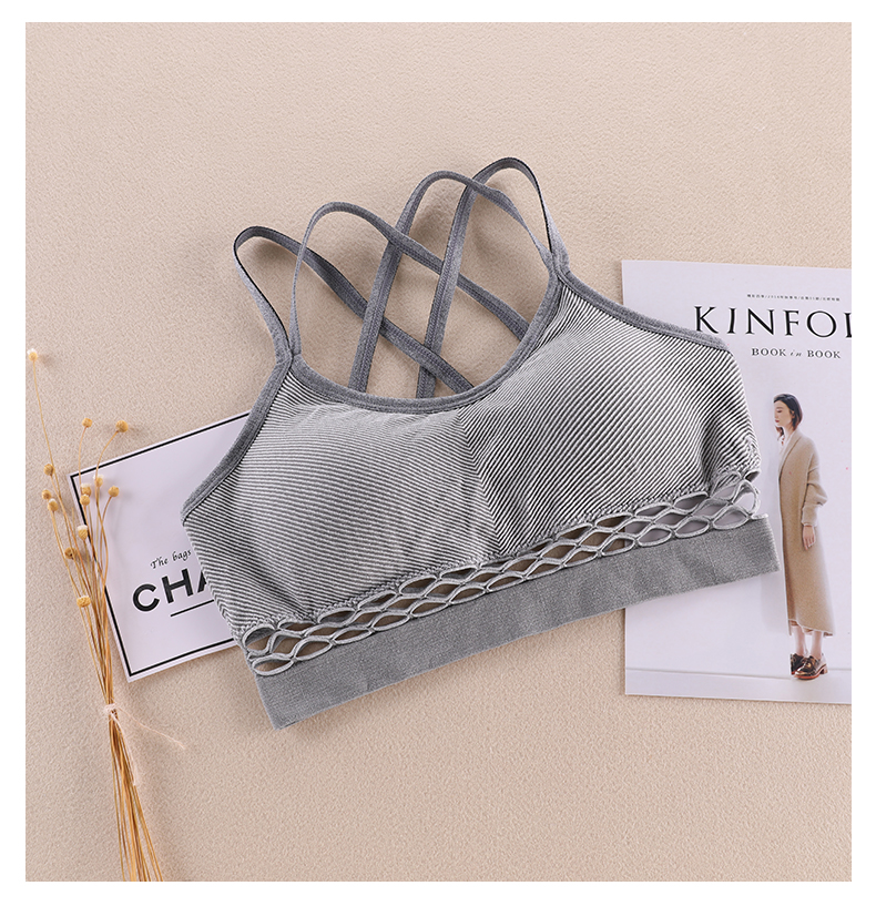 Đồ lót nữ đẹp trở lại chéo ống trên đỉnh ngực áo ngực không có vòng thép tập hợp học sinh nữ trung học yếm áo lót cho người có vòng 1 to