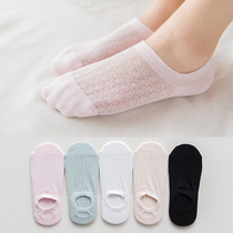 Boat socks women shallow mouth socks summer socks thin invisible socks summer does not fall off with silicone non-slip mesh cotton socks women