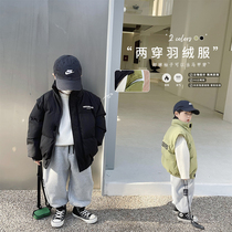Slightly childlike boys down clothing light slim 2021 new ocean gas two wearing design senses 90 suede day series horse chia jacket