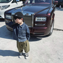 Slightly childrens clothing boys denim shirt spring dress childrens shirt coat small children Boy Boy spring and autumn 2021 New Tide