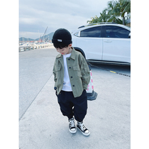 Slightly childrens clothing boy coat 2021 Spring and Autumn new foreign style baby casual jacket foreign style childrens Tide brand coat