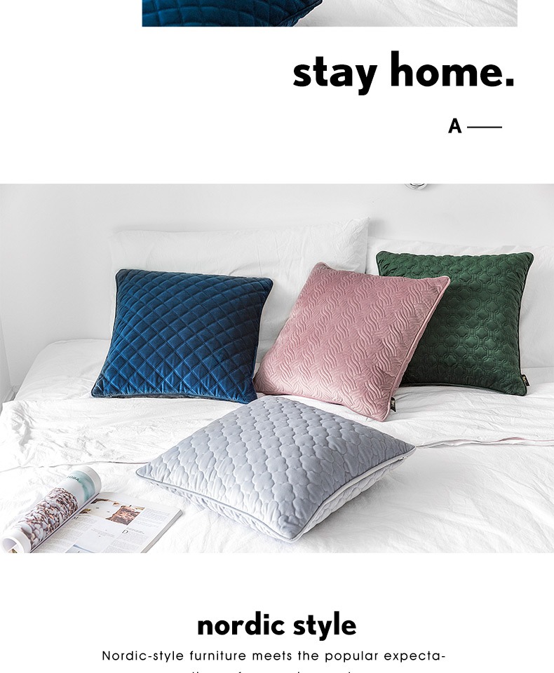 Chăn bông thêu ghế sofa Bắc Âu đệm văn phòng gối tựa lưng xe eo đệm gối - Trở lại đệm / Bolsters gối ghế
