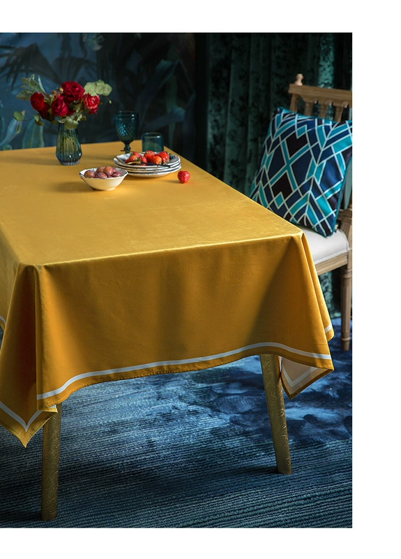 Fanju thái độ rắn màu khăn trải bàn in IKEA lục địa Mỹ retro vải bàn hình chữ nhật bàn cà phê cờ bàn khăn trải bàn - Khăn trải bàn