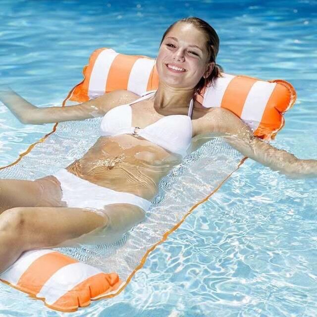 Water inflatable hammock sofa floating bed Folding Summer Backrest Floating Drainage Upper Deck Chair Pool Party Floating Chair