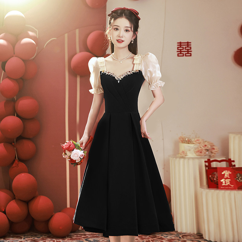 strapless open back dress Men's May Queen Quince Dama Dresses Short Quinceanera Color Black 2