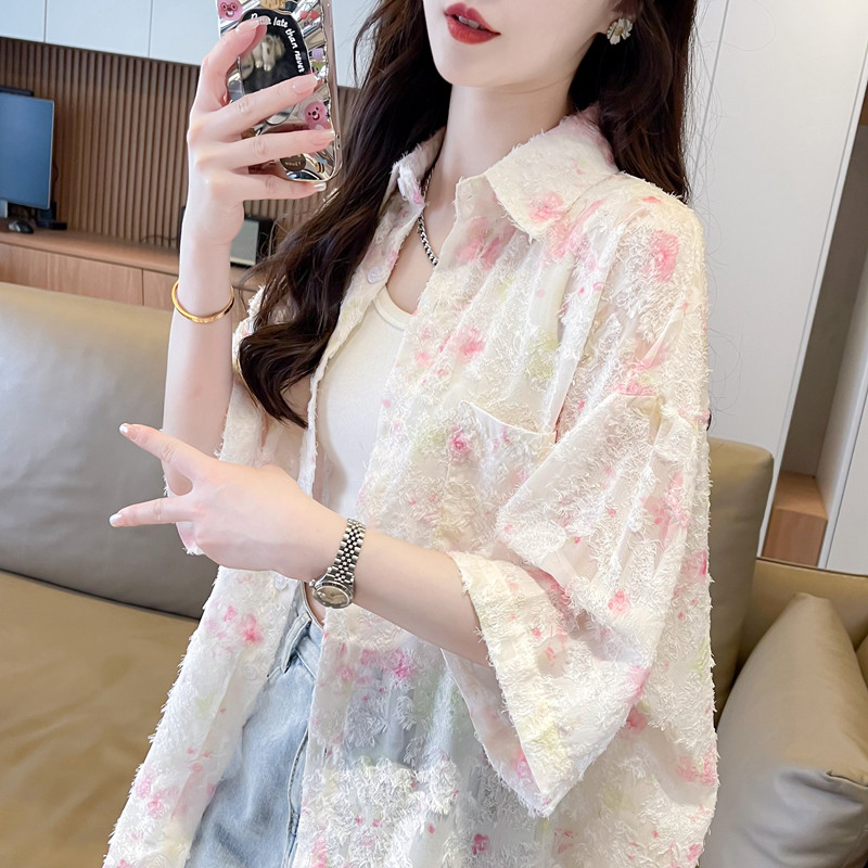 Plus Size Short Sleeve Shirt for Women – Oversized Loose Fit, European Style, Designer Summer Top 2025