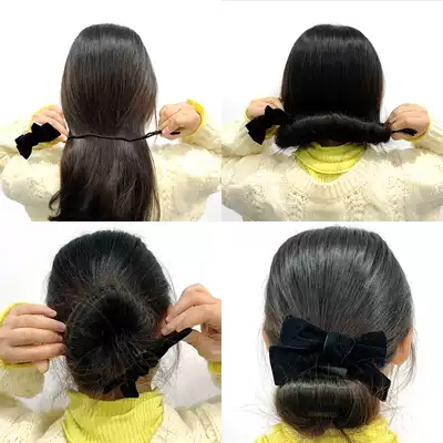 2020 new velvet bow hair curler female lazy retro ball head fluffy woven hair styling hair hair artifact