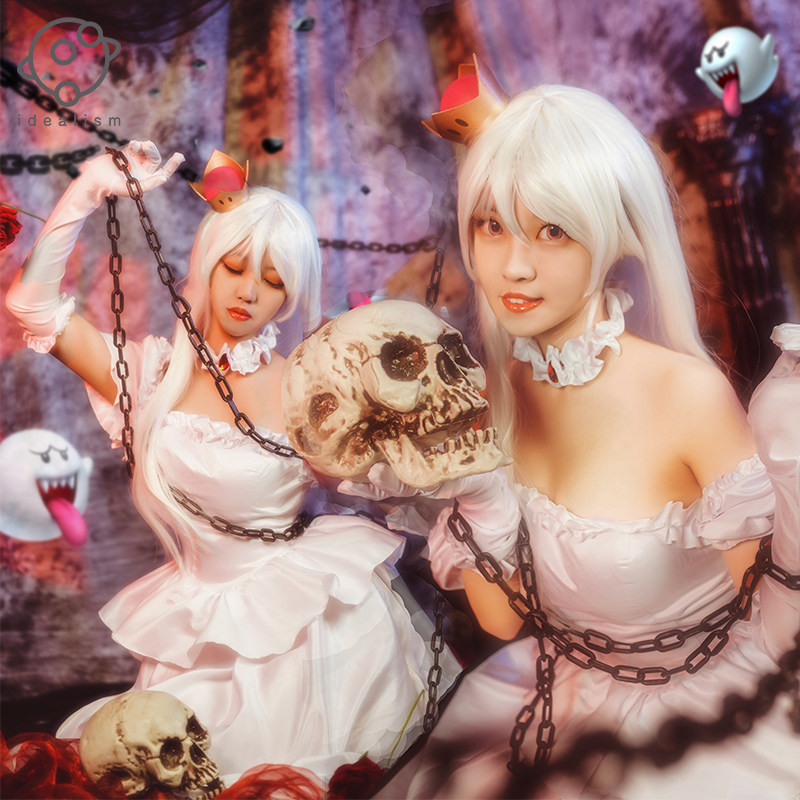Ideal Mario Ghost Ji cos Costume Ghost Princess Mother Anthropomorphic Kubaji cosplay Dress