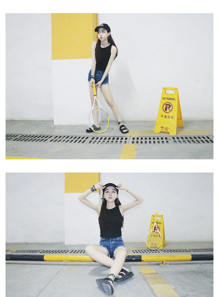 Phiên bản Hàn Quốc của ulzzang2018 mới sling không tay vest hoang dã nữ mùa hè mặc đáy cảng sang trọng mang hương vị retro đồ vest nữ
