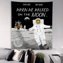 NASA astronaut Moon astronaut cat Nordic INS wind hanging cloth tapestry decoration background cloth Bedroom dormitory