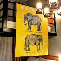 Foreign trade export elephant guide INS style simple hanging cloth Nordic yellow background cloth bedroom bed and breakfast decorative wall cloth