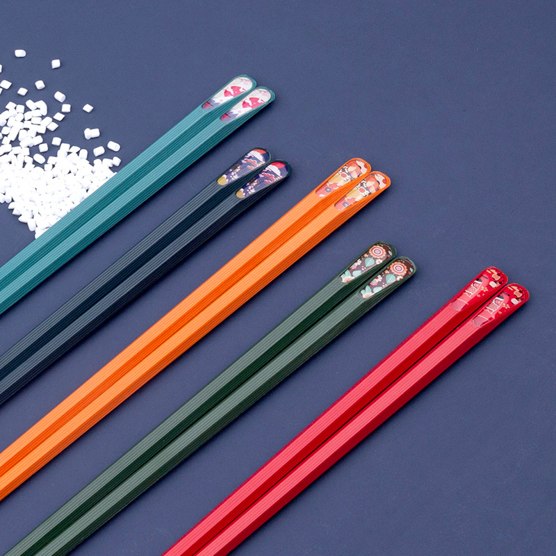 5 pairs of alloy chopsticks household one person one chopsticks meal chopsticks moisture-proof mildew-proof pointed chopsticks Japanese-style commercial non-slip