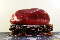 Natural Guilin Chicken Blood Jade Dahongpao Pingye Jade Blood Mine Ornaments Collection Collection