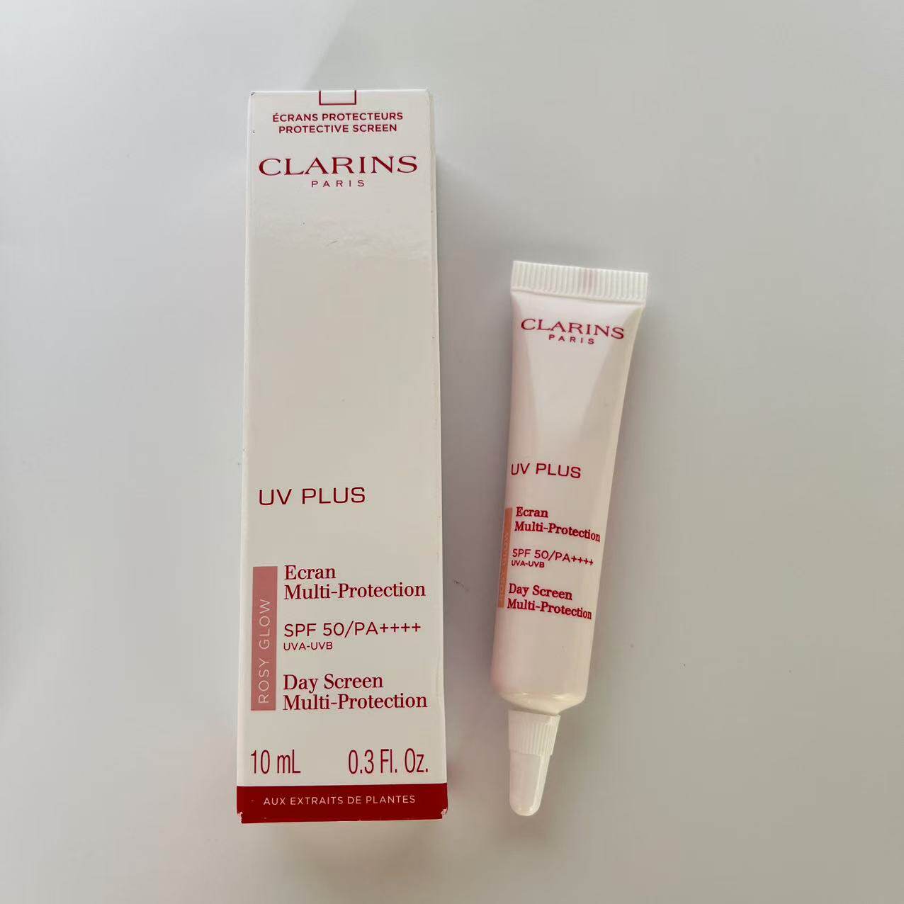 Солнце 专柜试用包 克兰诗轻透防晒隔离乳10ml 润粉色 spf50防晒隔离霜 Clarins