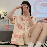 Милая летняя пижама, клубника, 2025 года, новая коллекция, короткий рукав, популярно в интернете, с медвежатами