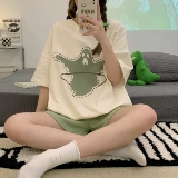 Летняя милая тонкая хлопковая мультяшная пижама, коллекция 2023, короткий рукав, большой размер