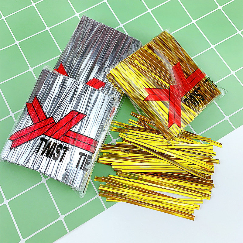 Handmade Small Zezbar Metal Ties Zsilk Thread Wire Iron Wire Strapping With Thread Packing Closure Rope Bread Bag Food Gift