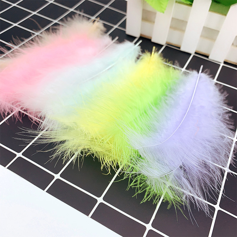 Kindergarten new handmade feather decoration material natural small fluff children iy creative art class makaron