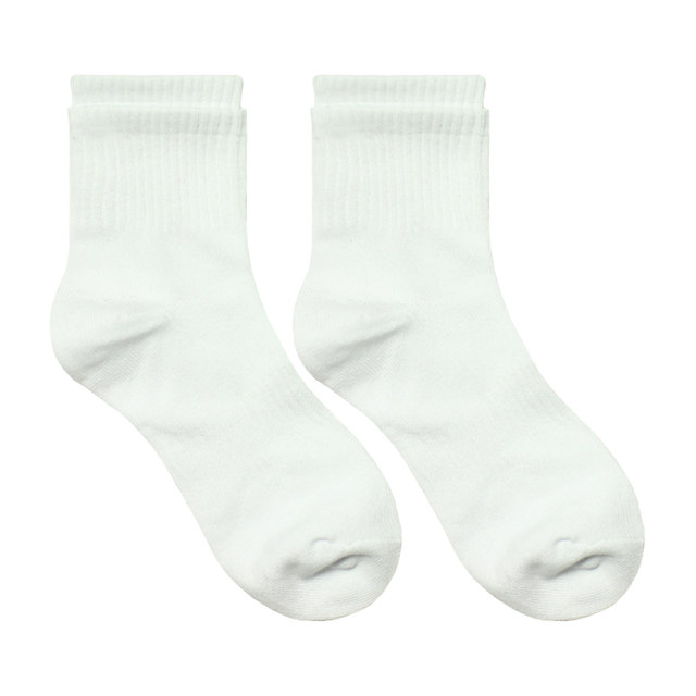 New ins double-layer ruffled plain black and white fake two-layer sports short-tube trendy socks for men and women personalized bf wind-in tube socks