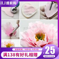 Export quality double-sided Luoyang peony flower silicone vein imitation real flower dough plastic turning sugar clay flower mold Universal
