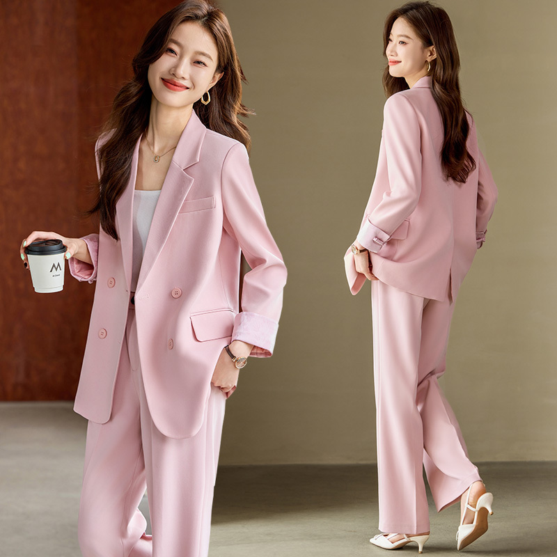 Pink Suit Set for Women 2026 New Spring and Autumn Professional Elegant Formal Wear High-End Casual Slim-Fit Blazer