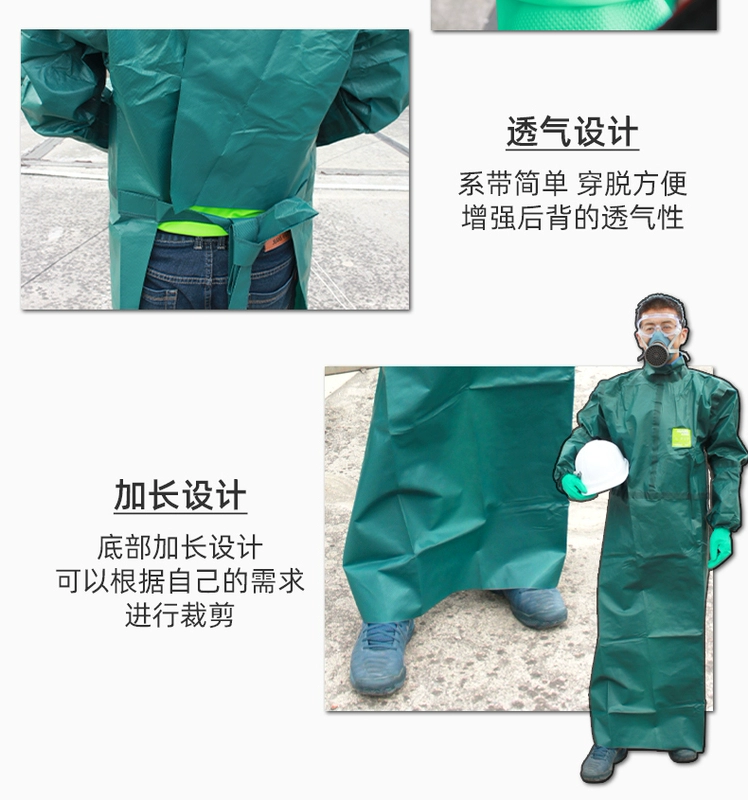 Weihujia 3000 tạp dề chống axit và kiềm phòng thí nghiệm quần áo chống hóa chất quần áo bảo hộ chống mài mòn hóa học chống văng axit và kiềm