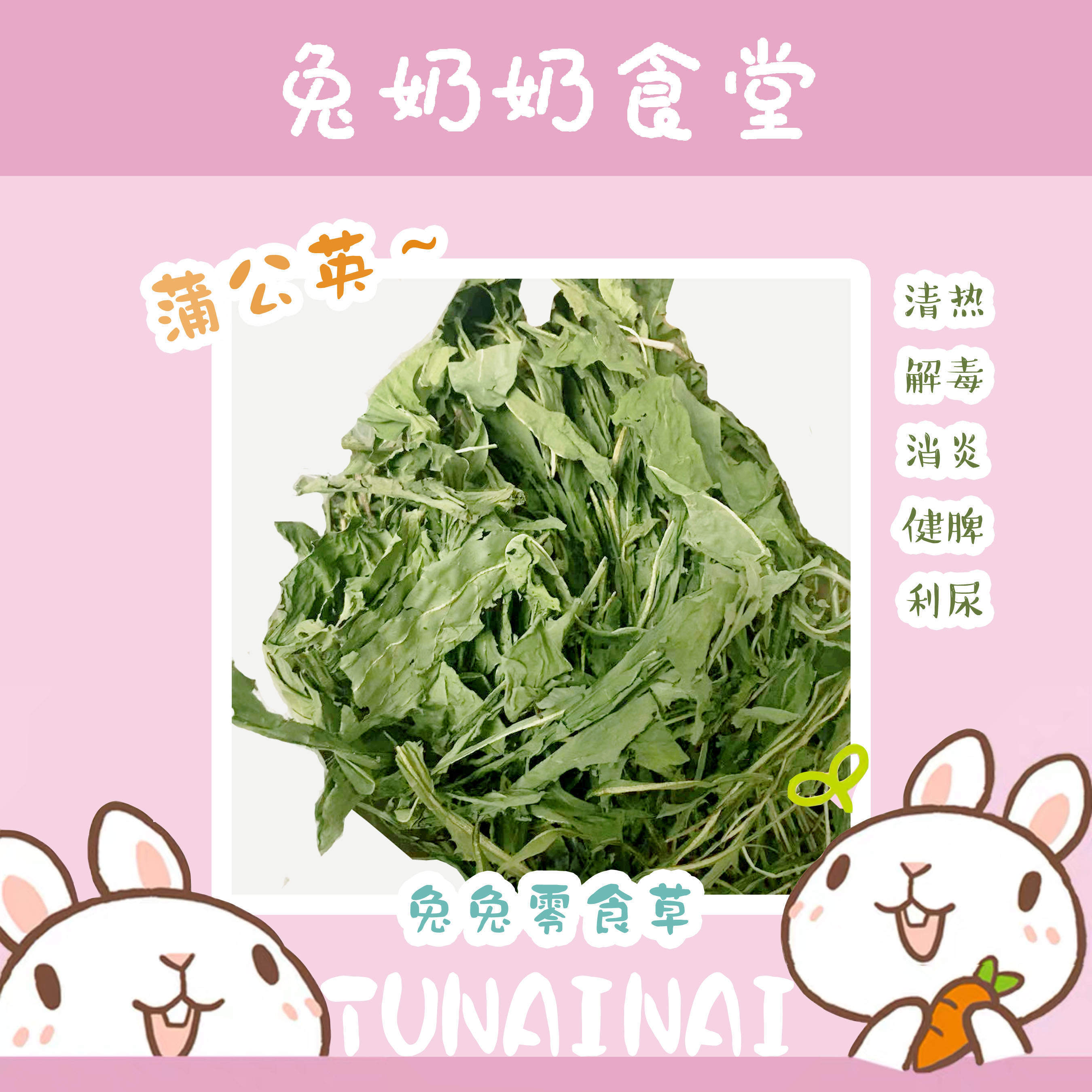 Hand-picked fine natural dandelion grass rabbit guinea pig chinchilla hay heat-clearing and detoxifying pet snacks 50g