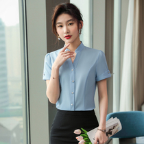 Short Sleeve Career Shirt Woman Summer Thin Temperament Snowspinning Blouse Lady Fashion Commuter Lining Work Suit