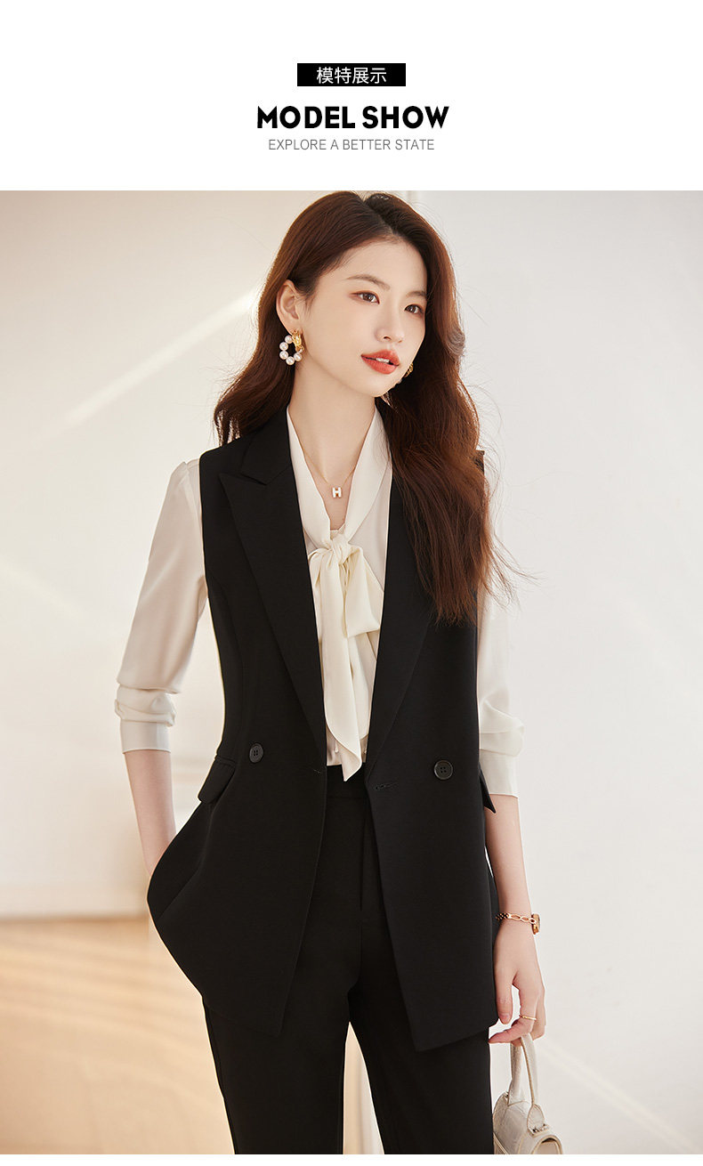 Костюм, майка топ, осенний комплект, черный жилет, куртка, изысканный стиль 