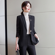 Advanced Senses Black Suit Suit Woman Spring Autumn New Hotel Front Desk Manager Work Suit Professional Dress Suit Suit