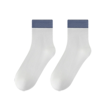 Zhuji mens socks pure cotton summer sweat-absorbent and deodorant mid-calf socks youth sports breathable black and white cotton socks trendy