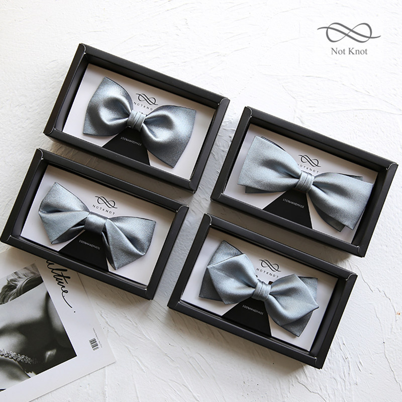 NOTKNOT HIGH-END PURE COLOR HANDMADE COLLAR TIE MALE WEDDING GROOM BRIDEGROOM GIFT INGLÉN DENIM BLUE MAN COLLAR TIE