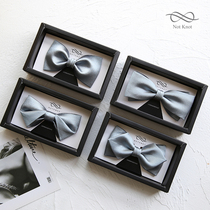 NOTKNOT HIGH-END PURE COLOR HANDMADE COLLAR TIE MALE WEDDING GROOM BRIDEGROOM GIFT INGLÉN DENIM BLUE MAN COLLAR TIE