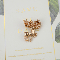 Upscale retro creative brooch Chest Acupuncture Plethora Minimalist Suit Accessories Wedding 100 hitman Ornament Elk Deer