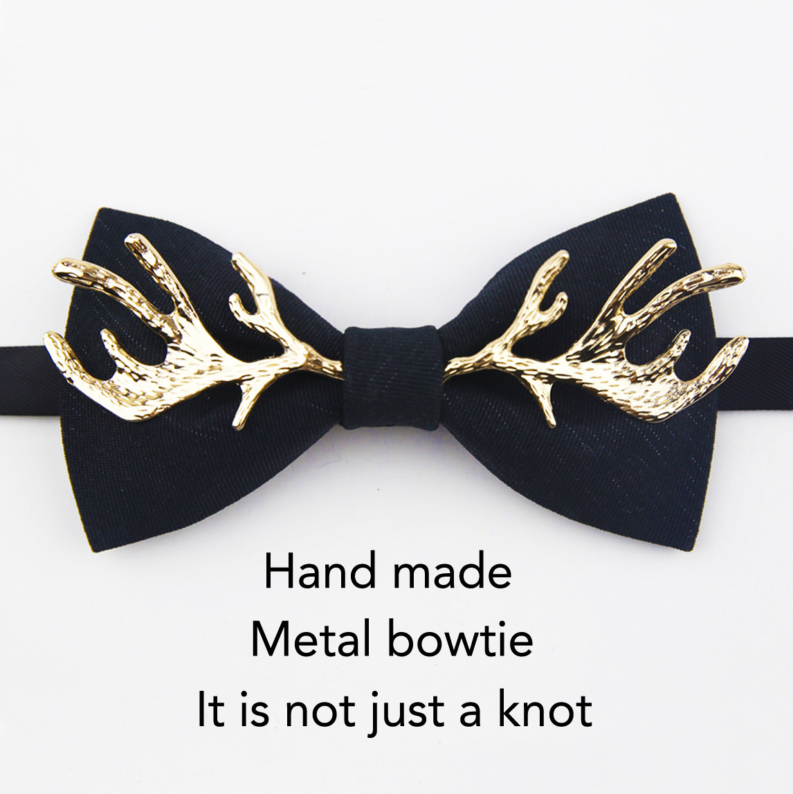 notkNot original metal handmade collar male wedding groom bridegroom Inron Black Clay Deer Antlers