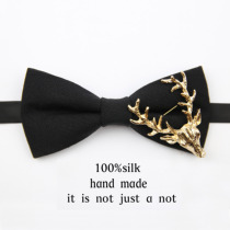 Notknot high quality handmade neckline groom groom Saucer Wedding Deer Head Side Bow Tie Bow Tie