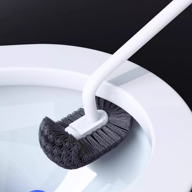 Toilet Brush for Home Use, No Dead Corners, Soft Bristle Long Handle Bathroom Cleaning Brush, Wall-Mounted Toilet Cleaning Brush