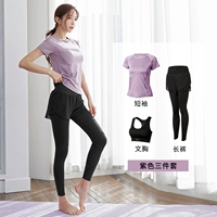 Сиреневый черный бюстгалтер, комплект, штаны, короткий рукав