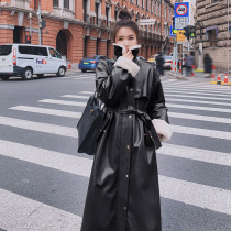 Fleece thick leather jacket pie to overcome the womens winter medium long model 2022 new explosive cotton clothing loose fur integration