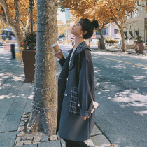 Casual windbreaker womens long little man 2021 Spring and Autumn new popular Korean version of loose British style coat tide