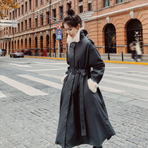 Toilwear Parker down cotton jacket women winter long knee Lamb hair skirt cotton loose cotton padded jacket plus velvet thick coat